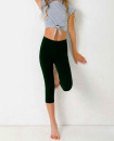 Made in Europe Girls Best Selling Capri Leggings High Quality Breathable Cotton Black